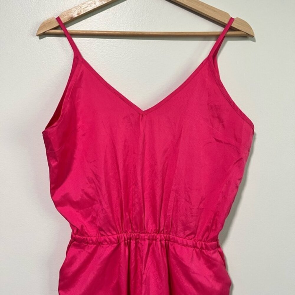 Hot Pink Spaghetti Strap Sleeveless Jumpsuit with Pockets – Size M - Picture 10 of 11